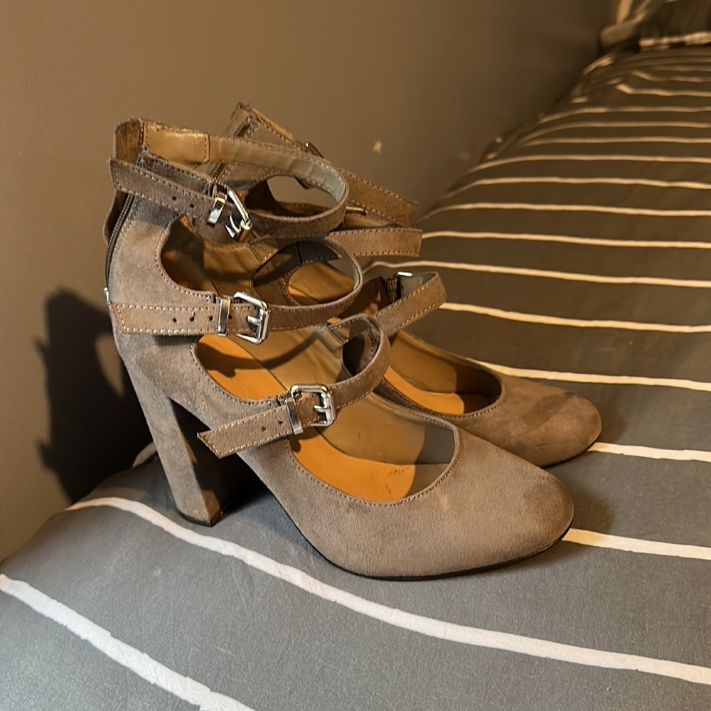 Gray high heels